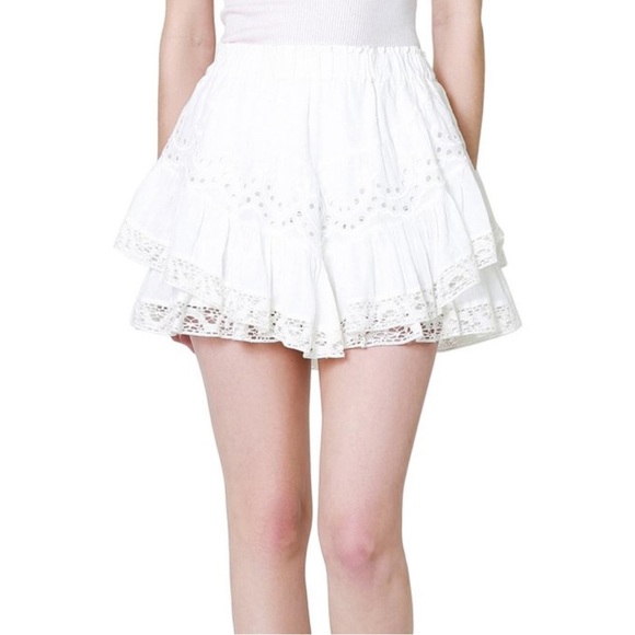 LoveShackFancy Briella Skirt White - Picture 1 of 6